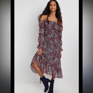 NWT Miss Floral Multicolor Maxi Dress Size Large